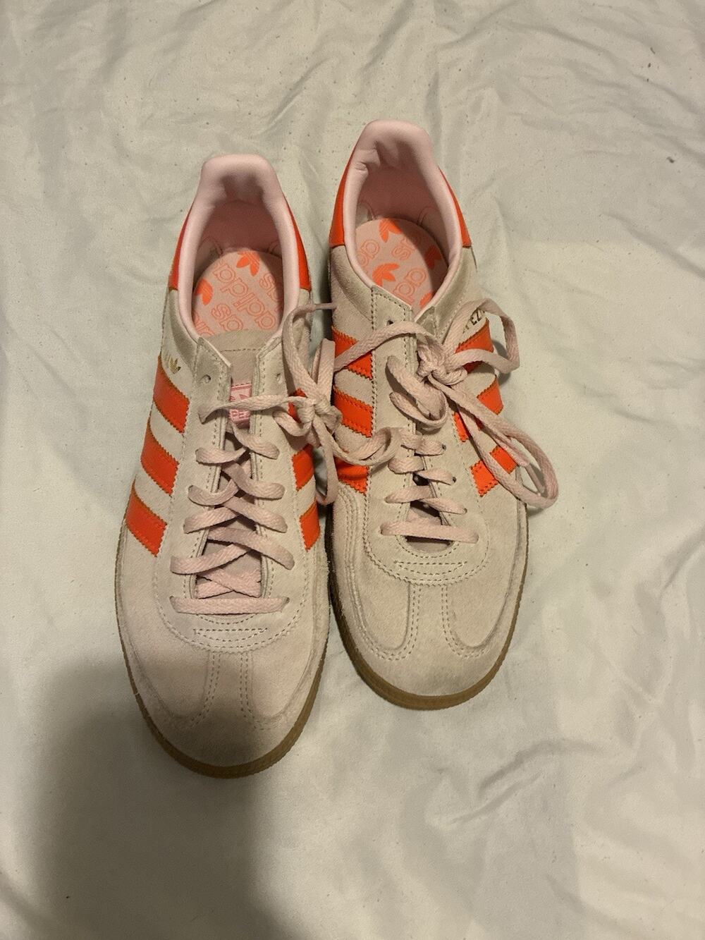 adidas Handball Spezial W Clear Pink Solar Orange JS0250 Women’s Sz 8